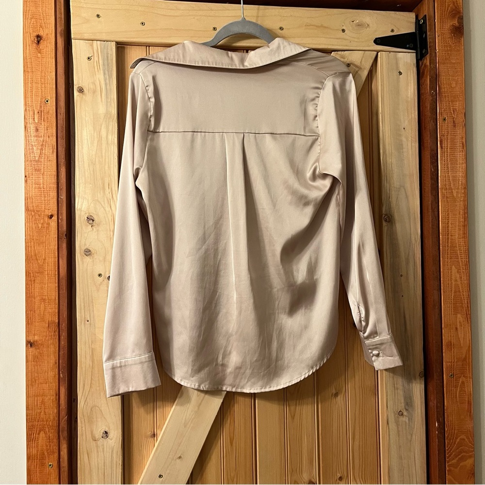 SHEIN Champagne Button-Down Women's Shirt - Picture 2 of 4
